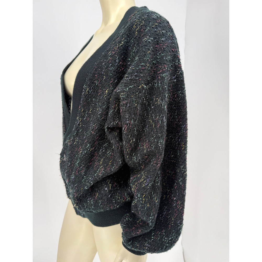 Vintage 80s Nino Foriero by Randy River Confetti Popcorn Cardigan M - Picture 8 of 12